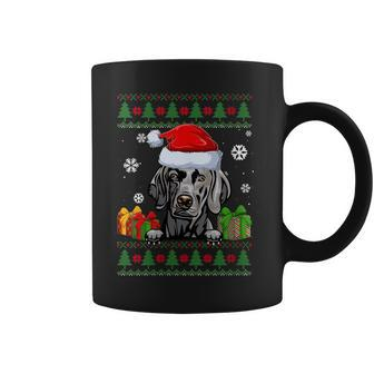 Dog Lovers Weimaraner Santa Hat Ugly Christmas Sweater Coffee Mug - Monsterry DE