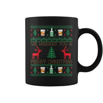Drinking Whiskey Ugly Christmas Sweaters Coffee Mug - Monsterry DE
