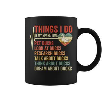 Funny Duck Lovers Heartbeat Things I Do In My Spare Time Coffee Mug | Mazezy