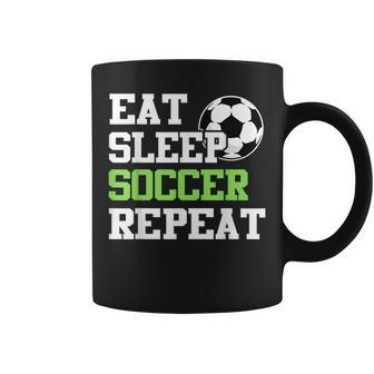 Eat Sleep Soccer Repeat Soccer Player Coffee Mug - Seseable