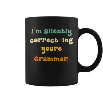 Funny English Teacher Im Silently Correcting Your Grammar Gifts For Teacher Funny Gifts Coffee Mug | Mazezy