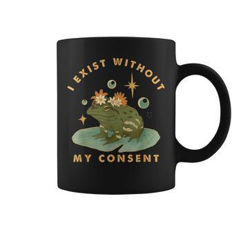 I Exist Without My Consent Vintage Frog Meme Coffee Mug | Mazezy