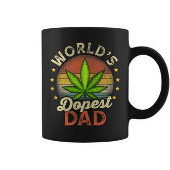 Funny Fathers Day 420 Weed Dad Vintage Worlds Dopest Dad Gift For Women Coffee Mug | Mazezy