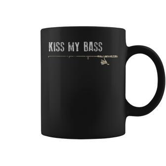 Fishing Kiss My Bass Fish Father's Day Coffee Mug | Mazezy