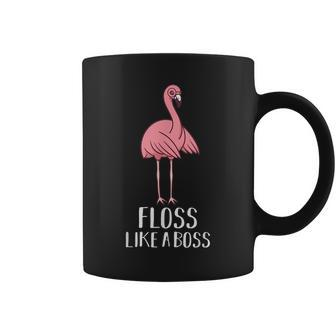 Funny Flamingo Floss Like A Boss Flossing Dance Coffee Mug | Mazezy