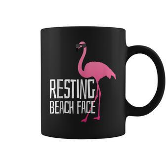 Funny Flamingo - Resting Beach Face Coffee Mug | Mazezy