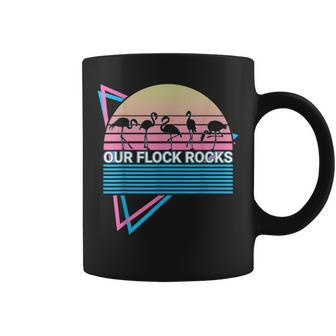 Funny Flamingo Retro Our Flock Rocks Coffee Mug - Thegiftio UK