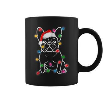 French Bulldog Dog Tree Christmas Lights Xmas Pajama Coffee Mug - Monsterry DE