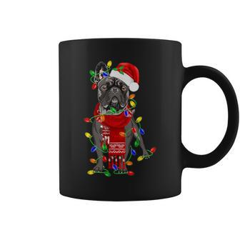 French Bulldog Dog Tree Christmas Lights Xmas Pajama Coffee Mug | Mazezy AU
