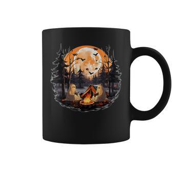 Ghost Book Reading Camping Gothic Halloween Teachers Coffee Mug - Seseable