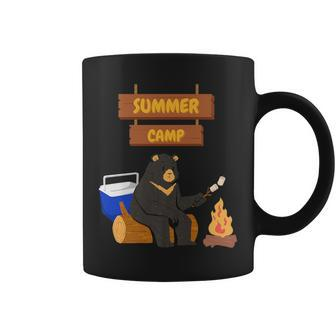 Funny Gifts For Summer Sleepaway Overnight Camp Fire Bear Coffee Mug | Mazezy