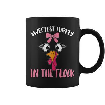 Girls Sweetest Turkey In The Flock Thanksgiving Coffee Mug - Monsterry