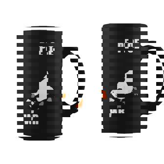 Funny Goose Peace Not War Vaporwave White Bird Geese Joke Coffee Mug | Mazezy