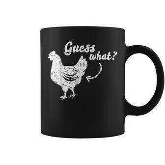 Funny Guess What Chicken Butt White Design Coffee Mug - Monsterry UK