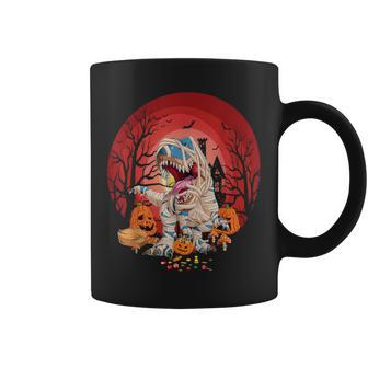 Halloween For Boys Dinosaur T Rex Mummy Pumpkin Coffee Mug - Thegiftio UK