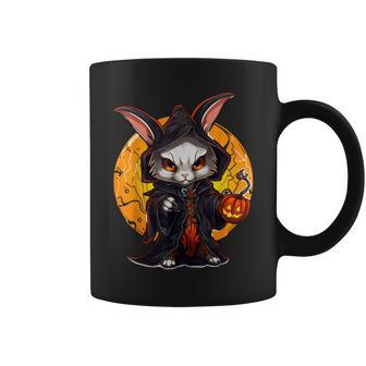 Halloween Bunny Angry Rabbit Takes Over Pumpkin Coffee Mug - Monsterry