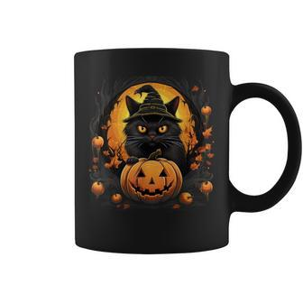 Halloween Cat Costume Pumpkin Cat Black Cat Halloween Coffee Mug - Seseable