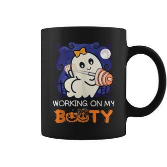 Halloween Gym Ghost Working On My Booty Boo-Ty Coffee Mug - Seseable