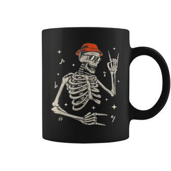 Halloween Rocker Skeleton Hand Rock On Costume Coffee Mug - Monsterry DE