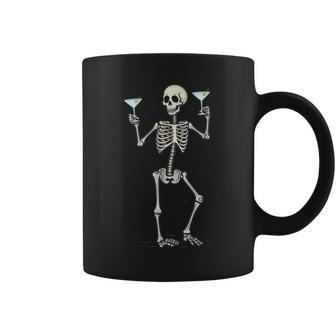 Halloween Skeleton Drinking Martini Cocktail Coffee Mug - Thegiftio UK