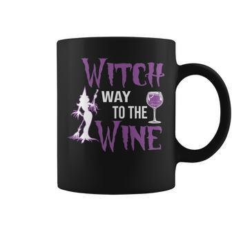 Halloween Witch Way To The Wine Halloween Witch Lover Coffee Mug - Seseable