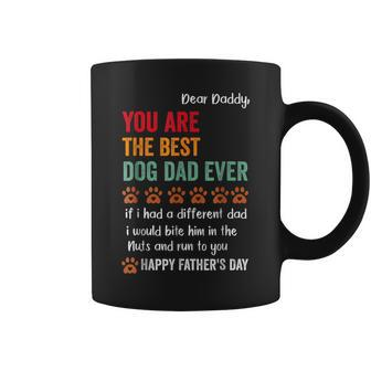 Funny Happy Fathers Day From Dog Treats To Dad Quote Gift For Mens Coffee Mug | Mazezy