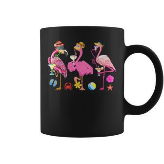Funny Hawaiian Flamingos Drinking Cocktail Christmas In July Drinking Funny Designs Funny Gifts Coffee Mug | Mazezy DE