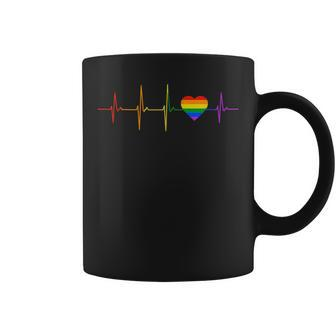 Funny Heartbeat Pulse Lgbt Pride Heart Coffee Mug | Mazezy