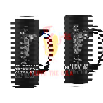 Funny Hot Diggity Dog I Love Usa American Flag 4Th Of July Coffee Mug - Monsterry