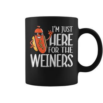 Funny Hot Dog Im Just Here For The Wieners 4Th Of July Coffee Mug - Monsterry UK