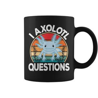Funny I Axolotl Questions Cute Blue Axolotl Kawaii Retro Coffee Mug - Seseable