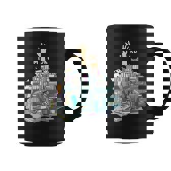 Funny Im Ok Books Cats Humor Book Lover Bookworm Cat Humor Funny Gifts Coffee Mug | Mazezy