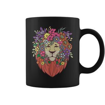 Indie Style Lion Flowers Cute Hipster Outfit Coffee Mug - Seseable