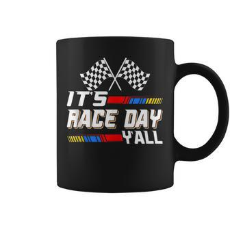 Funny Its Race Day Yall Checkered Flag Racing Track Racing Funny Gifts Coffee Mug | Mazezy
