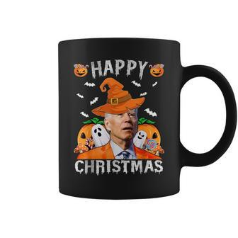 Joe Biden Happy Halloween Happy Christmas Saying Coffee Mug - Monsterry