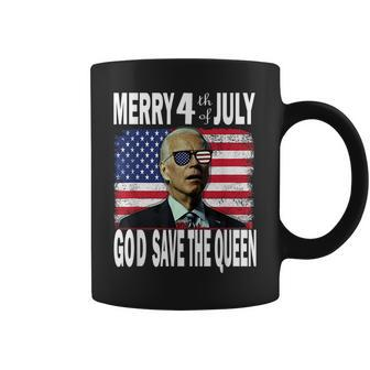 Funny Joe Biden Merry 4Th July Confused God Save The Queen Coffee Mug - Monsterry