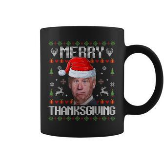 Joe Biden Merry Thanksgiving Ugly Christmas Sweater Coffee Mug | Mazezy AU