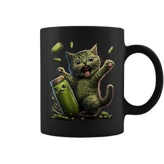 Funny Kittens Vs Gherkin Pickle Cat Mom Lady Coffee Mug - Seseable