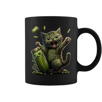 Funny Kittens Vs Gherkin Pickle Cat Mom Lady Gifts For Mom Funny Gifts Coffee Mug | Mazezy