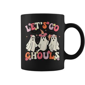 Let's Go Ghouls Halloween Ghost Costume Retro Groovy Coffee Mug - Thegiftio UK