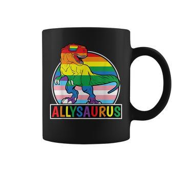 Funny Lgbt Dinosaur T Rex Gay Pride Dino Allysaurus Rainbow Coffee Mug - Thegiftio UK