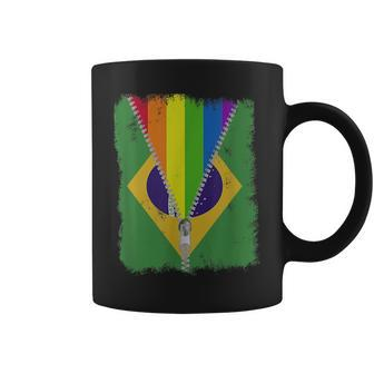 Funny Lgbt Gay Pride Rainbow Brazil Flag Brazilian Coffee Mug | Mazezy CA