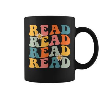 Funny Library Teacher Read Book Club Retro Groovy Read Gifts For Teacher Funny Gifts Coffee Mug | Mazezy