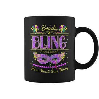 Funny Mardi Gras Beads And Bling Its A Mardi Gras Coffee Mug | Mazezy