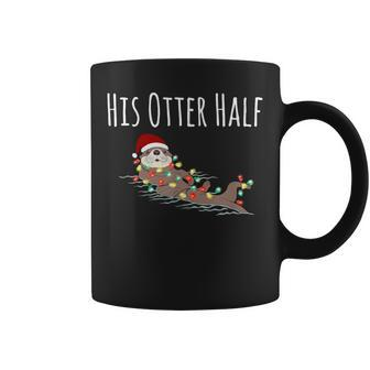 Matching Couple His And Her Otter Half Ugly Christmas Coffee Mug - Thegiftio UK