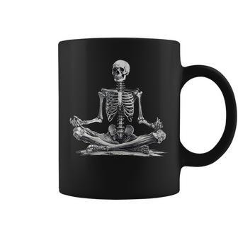 Meditation Yoga Skeleton Halloween Coffee Mug - Monsterry