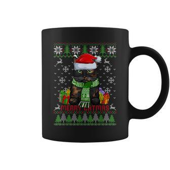 Merry Catmas Tortoiseshell Cat Ugly Christmas Sweater Coffee Mug | Mazezy