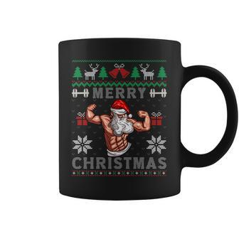 Muscle Santa Claus Christmas Pajama Ugly Xmas Sweater Coffee Mug | Mazezy