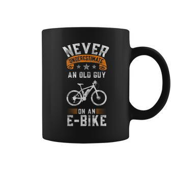 Funny Never Underestimate An Old Man On An E Bike Coffee Mug - Seseable