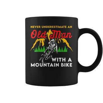 Funny Never Underestimate An Old Man With A Mountain Bike Coffee Mug - Seseable